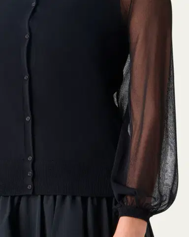 Akris punto Sheer Knit Crewneck Cardigan | Thumbnail 4