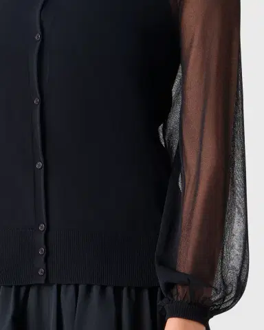 Akris punto Sheer Knit Crewneck Cardigan | Thumbnail 8