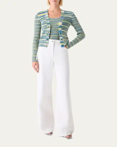 Akris punto Space Dye Rib Knit V-Neck Cardigan | Thumbnail 2