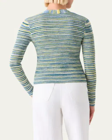 Akris punto Space Dye Rib Knit V-Neck Cardigan | Thumbnail 3