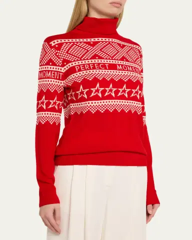 Perfect Moment Intarsia-Knit Merino Wool Turtleneck Sweater | Thumbnail 4 Perfect Moment Intarsia-Knit Merino Wool Turtleneck Sweater | Thumbnail 4