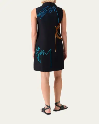 Akris punto Scribble Embroidered Sleeveless Polo Dress | Thumbnail 3