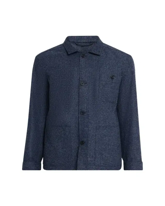 Anderson & Sheppard Men's Wool Patch-Pocket Shirt Jacket