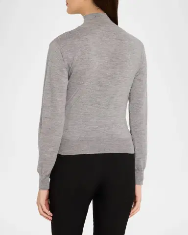 Givenchy Draped Mock-Neck Wool Sweater | Thumbnail 3 Givenchy Draped Mock-Neck Wool Sweater | Thumbnail 3