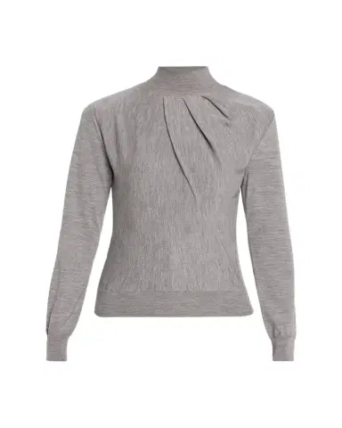 Givenchy Draped Mock-Neck Wool Sweater | Thumbnail 1 Givenchy Draped Mock-Neck Wool Sweater | Thumbnail 1