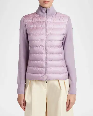 Moncler Padded Wool Zip-Up Cardigan | Thumbnail 4