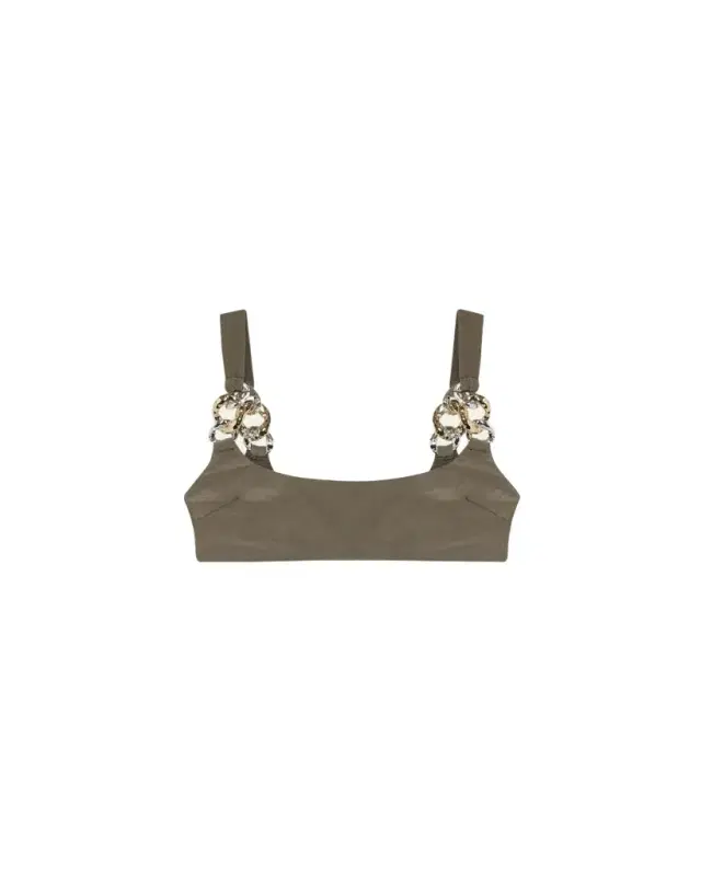 SIMKHAI Wild Chain Scoop-Neck Bikini Top
