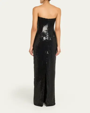 Atelier Prabal Gurung Shalom Strapless Floral Sequined Gown | Thumbnail 3 Atelier Prabal Gurung Shalom Strapless Floral Sequined Gown | Thumbnail 3