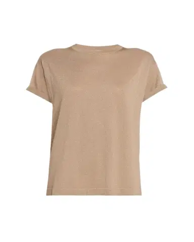 Brunello Cucinelli Cashmere Silk Lurex Short-Sleeve T-Shirt | Thumbnail 1