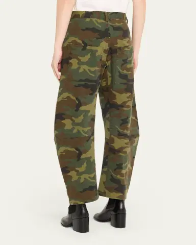 Nili Lotan Shon Camo-Print Barrel-Leg Ankle Pants | Thumbnail 3 Nili Lotan Shon Camo-Print Barrel-Leg Ankle Pants | Thumbnail 3