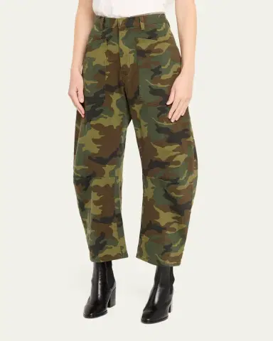Nili Lotan Shon Camo-Print Barrel-Leg Ankle Pants | Thumbnail 4 Nili Lotan Shon Camo-Print Barrel-Leg Ankle Pants | Thumbnail 4