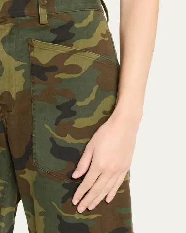 Nili Lotan Shon Camo-Print Barrel-Leg Ankle Pants | Thumbnail 5 Nili Lotan Shon Camo-Print Barrel-Leg Ankle Pants | Thumbnail 5