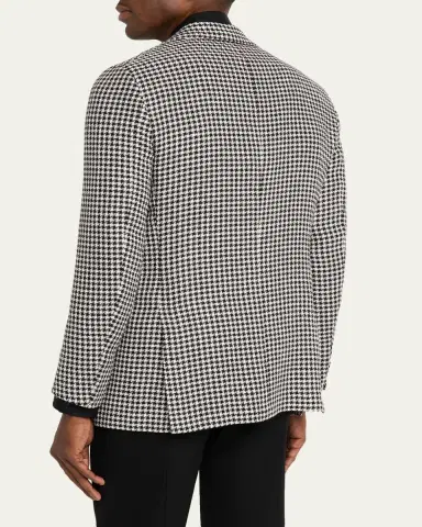 Kiton Men's Check Cashmere-Linen Sport Coat | Thumbnail 3