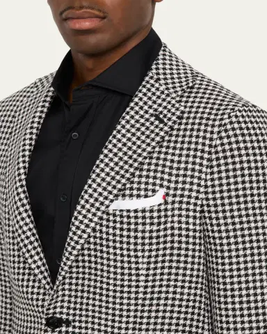 Kiton Men's Check Cashmere-Linen Sport Coat | Thumbnail 5