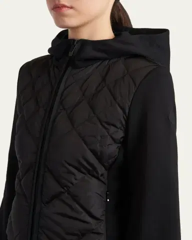 Moncler Cotton Fleece Padded Zip-Up Hoodie | Thumbnail 5
