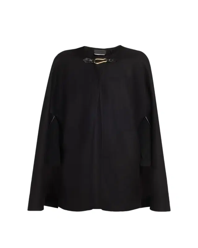 Arianna Brushed Wool-Blend Cape