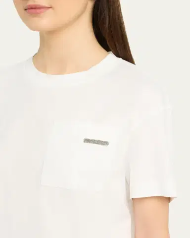 Brunello Cucinelli Cotton Jersey Short-Sleeve T-Shirt With Monili Tab Pocket | Thumbnail 5 Brunello Cucinelli Cotton Jersey Short-Sleeve T-Shirt With Monili Tab Pocket | Thumbnail 5