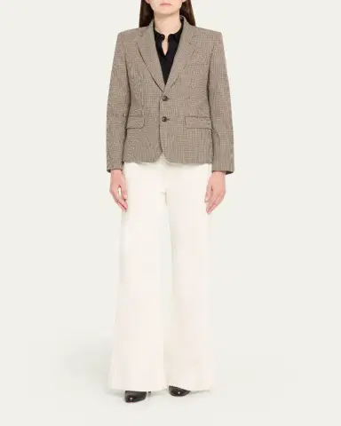 Nili Lotan Ysee Houndstooth Wool Single-Breasted Blazer Jacket | Thumbnail 2 Nili Lotan Ysee Houndstooth Wool Single-Breasted Blazer Jacket | Thumbnail 2