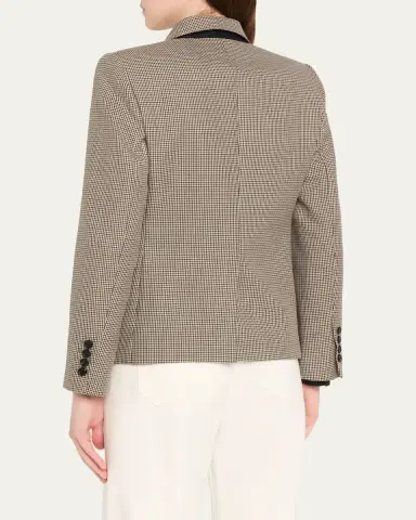 Nili Lotan Ysee Houndstooth Wool Single-Breasted Blazer Jacket | Thumbnail 3 Nili Lotan Ysee Houndstooth Wool Single-Breasted Blazer Jacket | Thumbnail 3