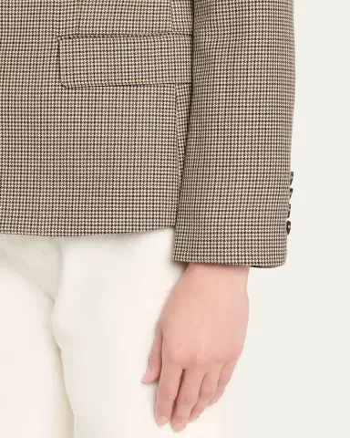 Nili Lotan Ysee Houndstooth Wool Single-Breasted Blazer Jacket | Thumbnail 5 Nili Lotan Ysee Houndstooth Wool Single-Breasted Blazer Jacket | Thumbnail 5