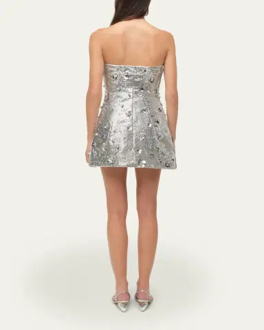 Simkhai Arta Strapless Sequin A-Line Mini Dress | Thumbnail 3 Simkhai Arta Strapless Sequin A-Line Mini Dress | Thumbnail 3
