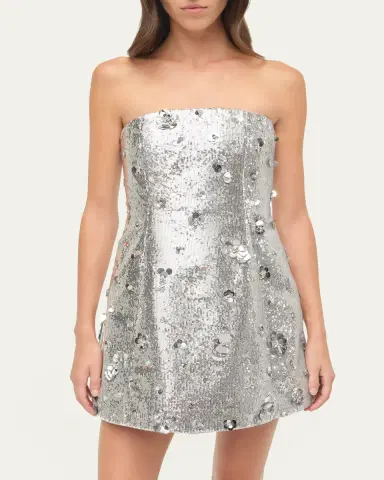 Simkhai Arta Strapless Sequin A-Line Mini Dress | Thumbnail 5 Simkhai Arta Strapless Sequin A-Line Mini Dress | Thumbnail 5