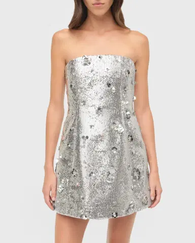 Simkhai Arta Strapless Sequin A-Line Mini Dress | Thumbnail 9 Simkhai Arta Strapless Sequin A-Line Mini Dress | Thumbnail 9