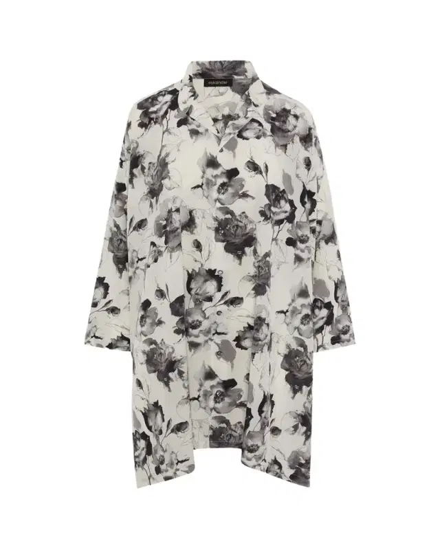 Eskandar Floral-Print Silk Chiffon Tunic