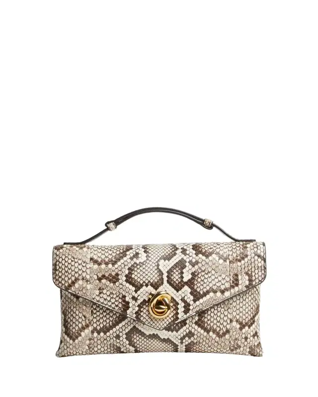 Bottega Veneta Knot Lock Python Top-Handle Bag