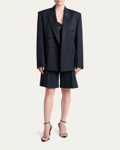 Victoria Beckham Double-Breasted Relaxed Blazer Jacket | Thumbnail 2 Victoria Beckham Double-Breasted Relaxed Blazer Jacket | Thumbnail 2