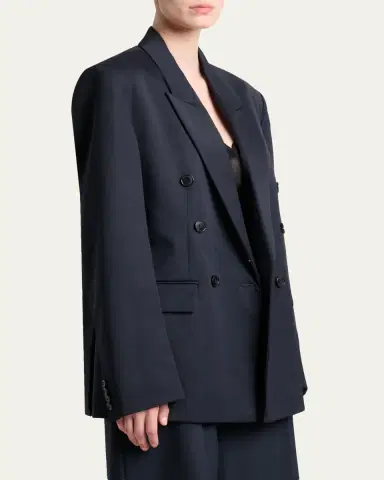 Victoria Beckham Double-Breasted Relaxed Blazer Jacket | Thumbnail 4 Victoria Beckham Double-Breasted Relaxed Blazer Jacket | Thumbnail 4