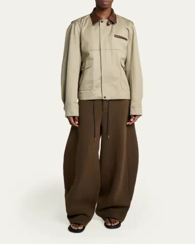 sacai Men's Canvas and Leather Shirt Jacket | Thumbnail 2 sacai Men's Canvas and Leather Shirt Jacket | Thumbnail 2