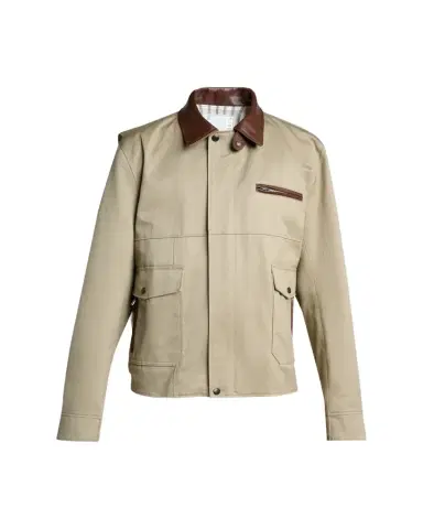 sacai Men's Canvas and Leather Shirt Jacket | Thumbnail 1 sacai Men's Canvas and Leather Shirt Jacket | Thumbnail 1