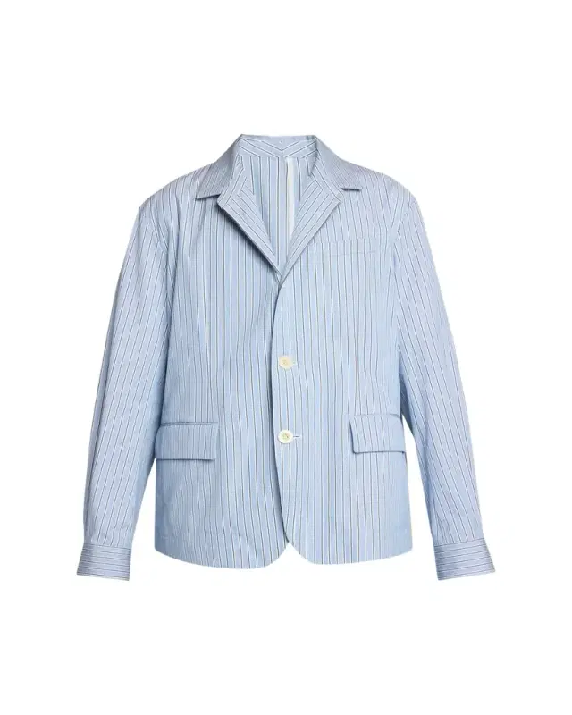 Men's Pinstripe Cotton Shirt-Style Blazer