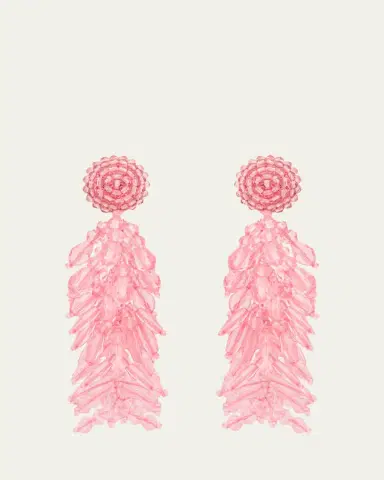 Oscar de la Renta Beaded Cascade Tassel Clip-On Earrings | Thumbnail 6 Oscar de la Renta Beaded Cascade Tassel Clip-On Earrings | Thumbnail 6