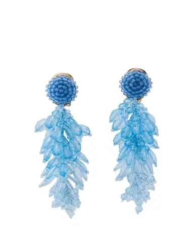 Oscar de la Renta Beaded Cascade Tassel Clip-On Earrings | Thumbnail 1 Oscar de la Renta Beaded Cascade Tassel Clip-On Earrings | Thumbnail 1