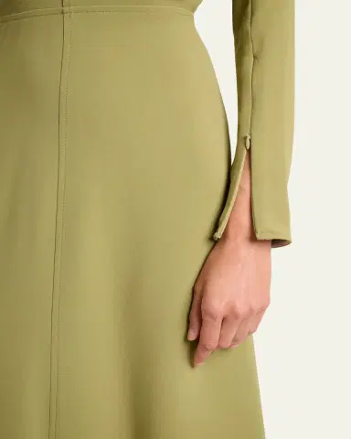 Victoria Beckham Dolman Long-Sleeve Cady Midi Dress | Thumbnail 5