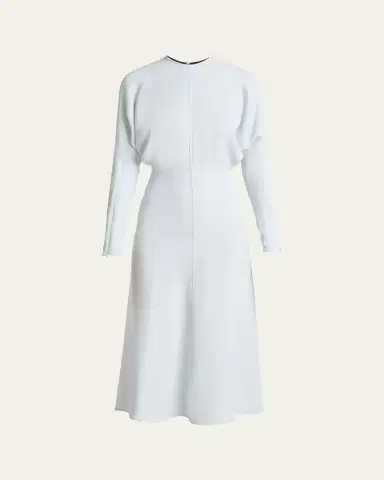 Victoria Beckham Dolman Long-Sleeve Cady Midi Dress | Thumbnail 6
