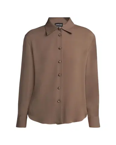 Giorgio Armani Pearly Buttoned Silk Georgette Shirt | Thumbnail 1 Giorgio Armani Pearly Buttoned Silk Georgette Shirt | Thumbnail 1