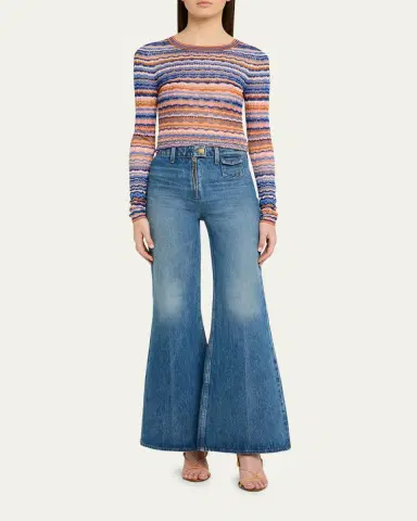 Ulla Johnson Lunaire Stripe Pointelle Knit Top | Thumbnail 2