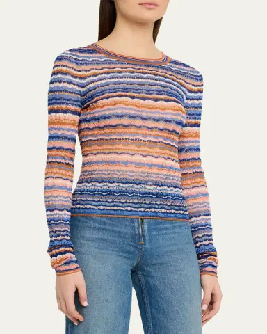 Ulla Johnson Lunaire Stripe Pointelle Knit Top | Thumbnail 4