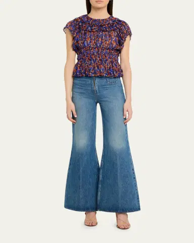 Ulla Johnson Athene Printed Silk Chiffon Top | Thumbnail 2 Ulla Johnson Athene Printed Silk Chiffon Top | Thumbnail 2