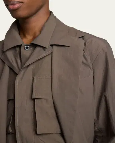 sacai Men's Cotton Layered Shirt Jacket | Thumbnail 5