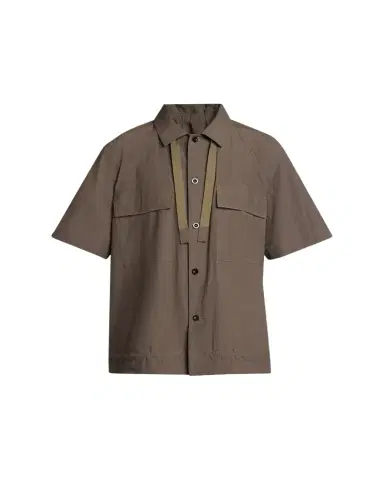 SACAI Men's Drawstring Short-Sleeve Utility Shirt | Thumbnail 1 SACAI Men's Drawstring Short-Sleeve Utility Shirt | Thumbnail 1