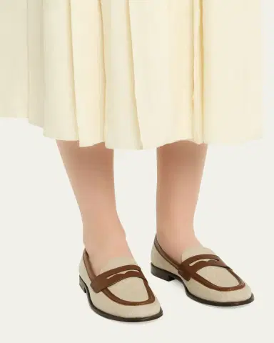 Church's Heswall 2 Leather-Trimmed Canvas Penny Loafers | Thumbnail 2 Church's Heswall 2 Leather-Trimmed Canvas Penny Loafers | Thumbnail 2