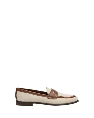 Church's Heswall 2 Leather-Trimmed Canvas Penny Loafers | Thumbnail 1 Church's Heswall 2 Leather-Trimmed Canvas Penny Loafers | Thumbnail 1