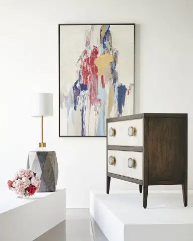 Old World Design Abita Gold Leaf Lamp with Linen Shade and Crystal Base | Thumbnail 3 Old World Design Abita Gold Leaf Lamp with Linen Shade and Crystal Base | Thumbnail 3
