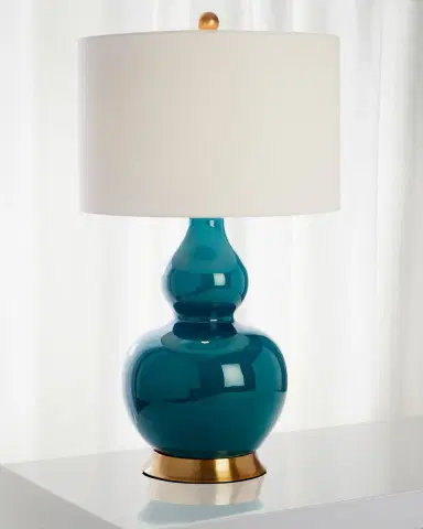 Old World Design Emerald Green Lamp | Thumbnail 1