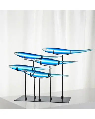Dale Tiffany Decorative 5 Blue Fish Art Glass Figurine | Thumbnail 2 Dale Tiffany Decorative 5 Blue Fish Art Glass Figurine | Thumbnail 2