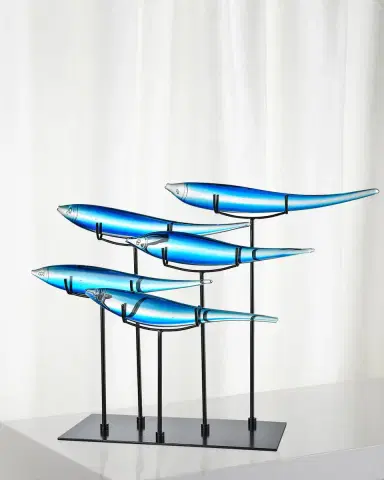 Dale Tiffany Decorative 5 Blue Fish Art Glass Figurine | Thumbnail 1 Dale Tiffany Decorative 5 Blue Fish Art Glass Figurine | Thumbnail 1